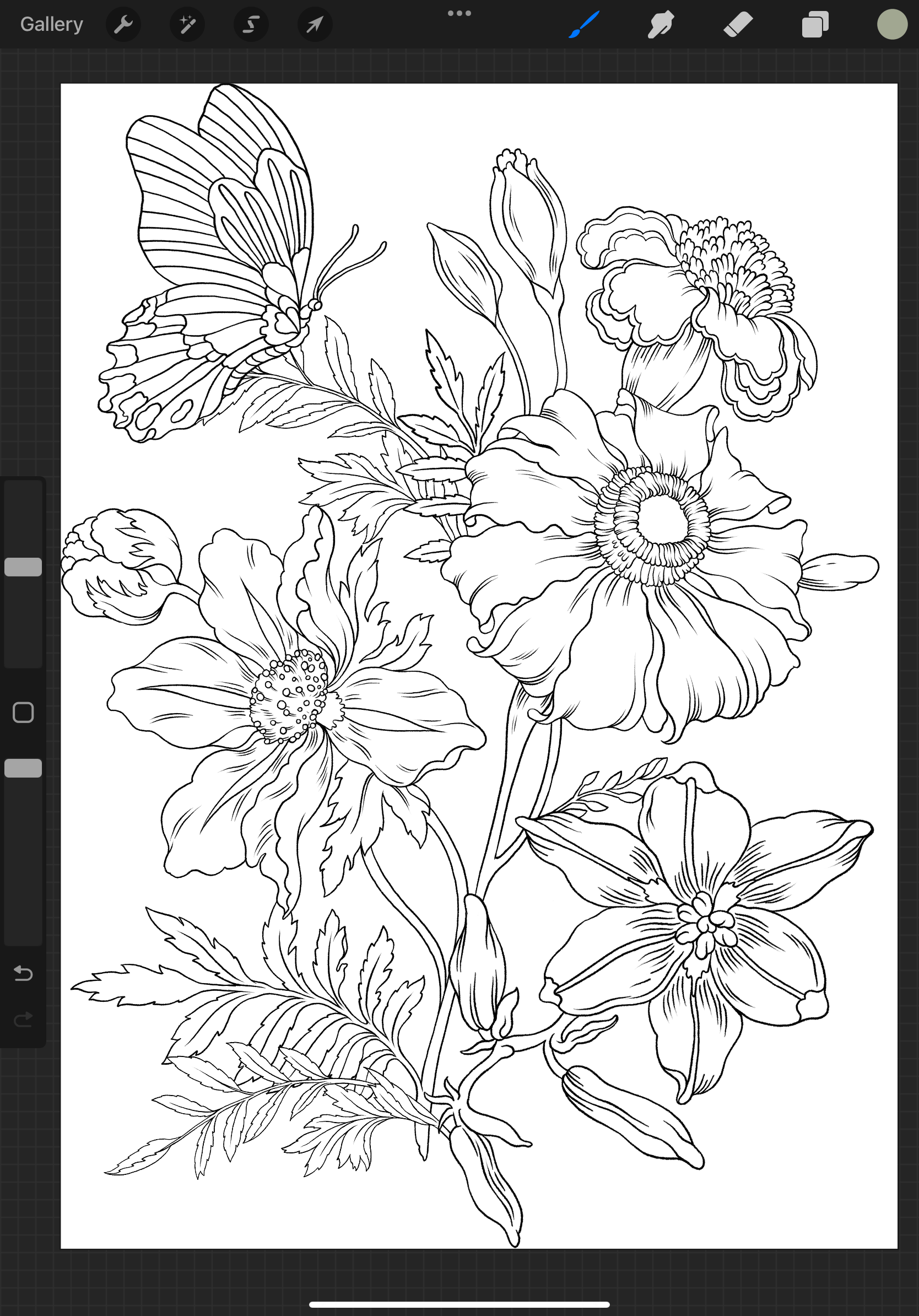 Free Coloring Pages for Procreate Flower Frenzy Edition 🖌️ Procreate